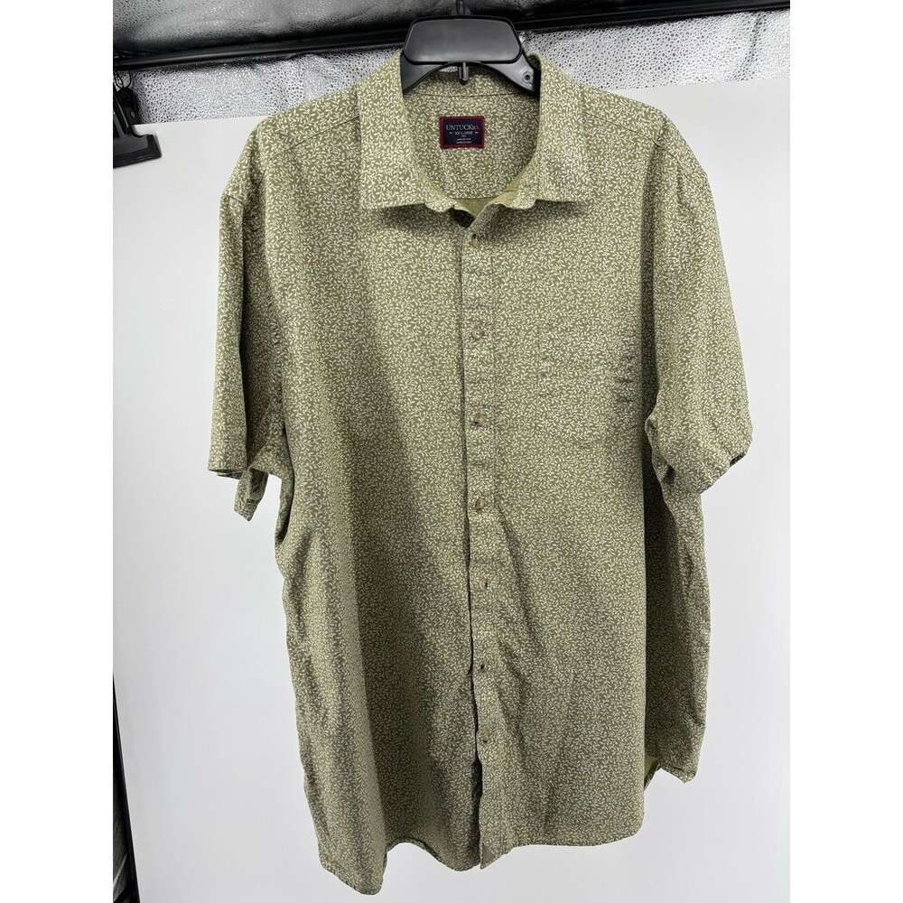 UNTUCKit Men's Short Sleeve Button-up Short Sleeve  XXL Tall 41514 green floral